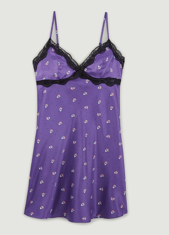 Фиолетовое кэжуал платье-комбинация с узором Pimkie однотонное