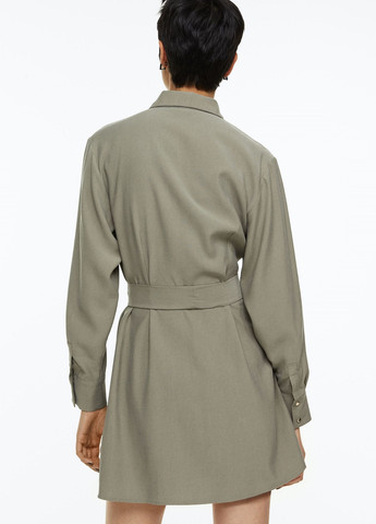 Оливкова (хакі) ділова сукня H&M однотонна