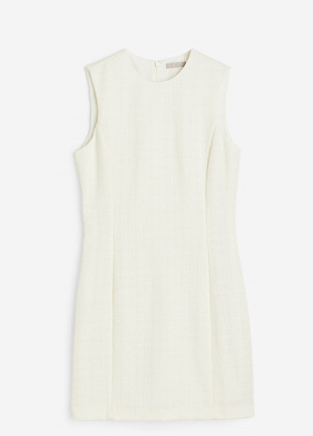 Молочное деловое платье H&M однотонное