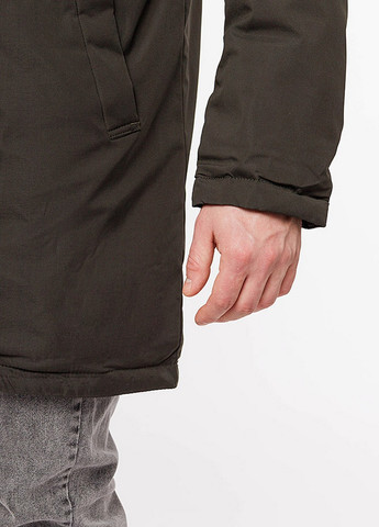 Оливкова (хакі) демісезонна куртка довга чоловіча Remain