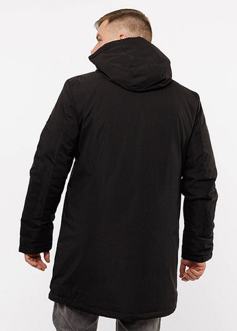 Черная демисезонная куртка длинная мужская Remain