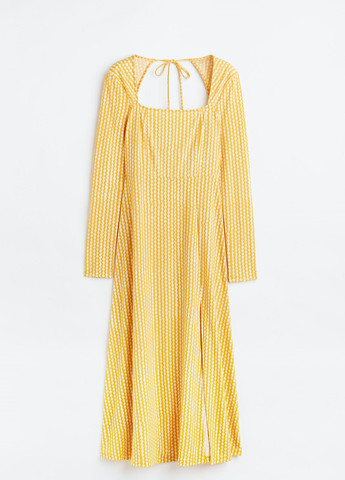 Жовтий кежуал сукня H&M з малюнком
