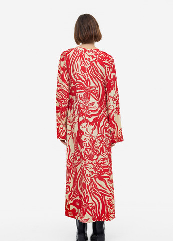 Красное кэжуал платье H&M с рисунком