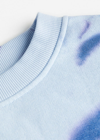 Свитшот H&M - крой рисунок голубой кэжуал - (257401457)
