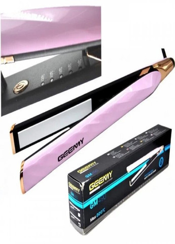Праска для випрямлення волосся GM-490 з дисплеєм та регулюванням температури Рожевий Geemy (257425233)
