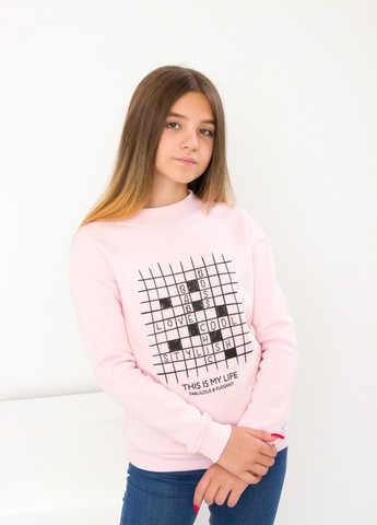Носи своє свитшот для девочки (подростковый) однотонный розовый повседневный