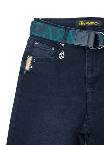 Женские джинсы черно-серые с высокой посадкой узкие MOM CARMITO - (257455414)