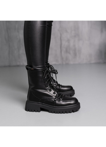 Зимние ботинки женские зимние echo 3889 235 черный Fashion из искусственной кожи