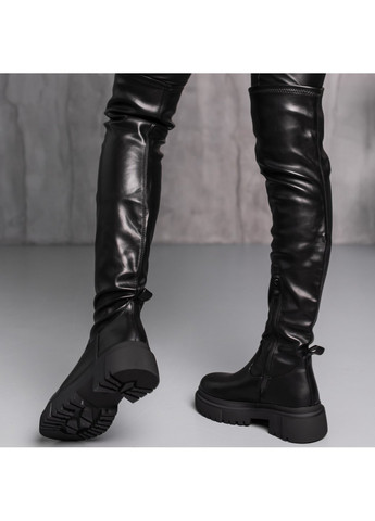 Зимние ботфорты женские зимние doodle 3887 черный Fashion