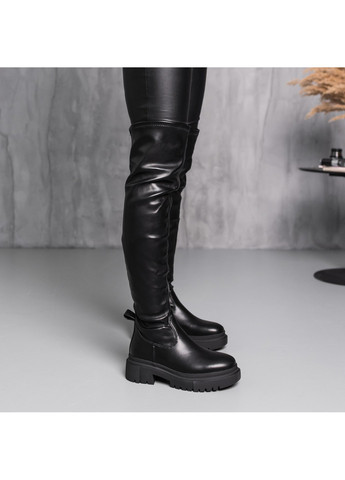 Зимние ботфорты женские зимние doodle 3887 черный Fashion