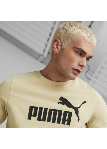 Бежева футболка essentials logo men's tee Puma