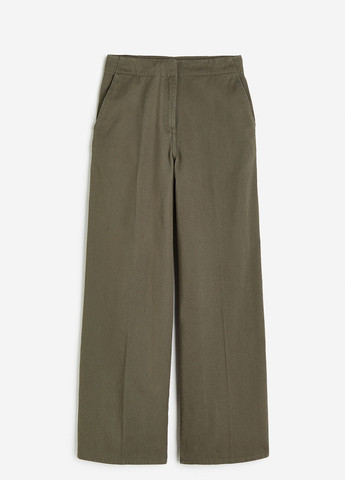 Хаки кэжуал демисезонные брюки H&M