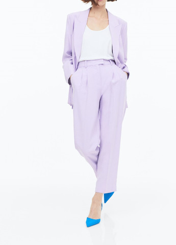 Светло-фиолетовые кэжуал демисезонные брюки H&M