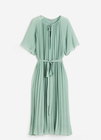 Светло-зеленое кэжуал платье H&M однотонное