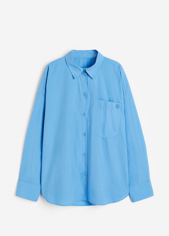 Синяя домашний рубашка однотонная H&M
