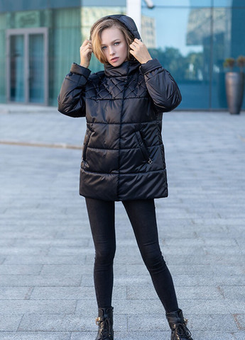 Черная демисезонная куртка бусінка весну/осінь MioRichi