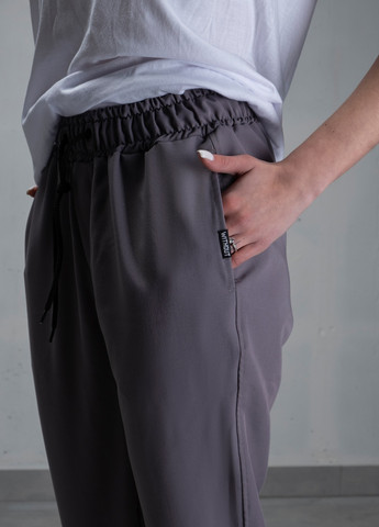 Серые кэжуал демисезонные прямые брюки Without