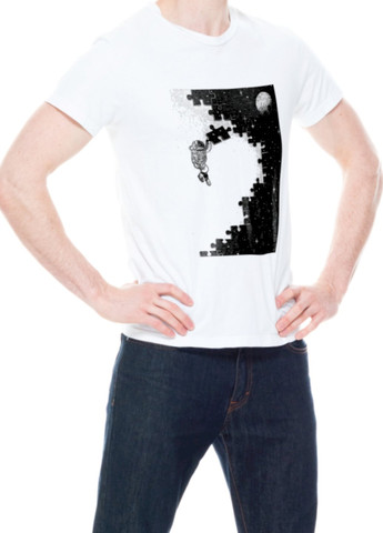 Біла футболка чоловіча біла "space pazle" Trace of Space
