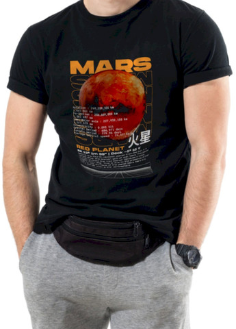 Черная футболка мужская черная "mars" Trace of Space