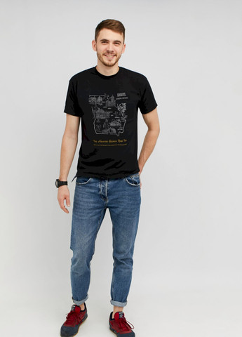 Черная футболка мужская черная "explore georgia" Memo