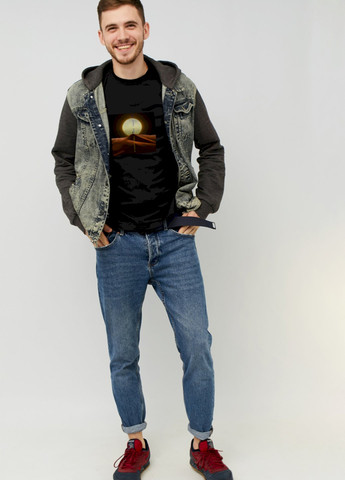 Черная футболка мужская черная "наш шлях веде до перемоги" Memo