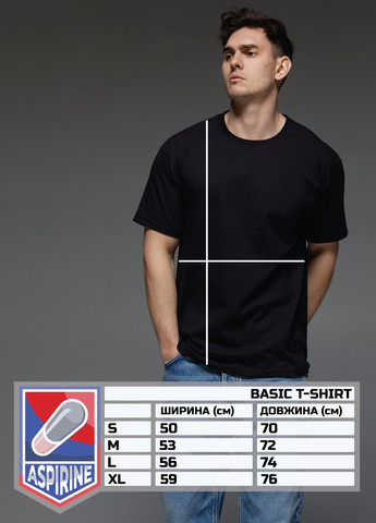 Черная футболка мужская черная Aspirine