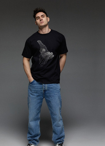 Чорна футболка чоловіча чорна Aspirine