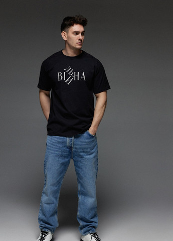 Черная футболка мужская черная "вільна" Aspirine