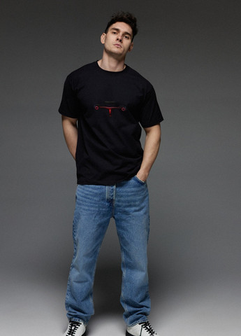 Черная футболка мужская черная " f|e" Aspirine