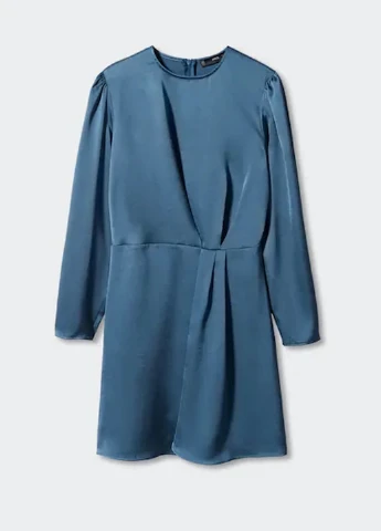 Синее деловое платье Mango однотонное