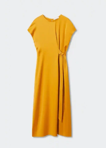 Гірчична святковий сукня Mango однотонна
