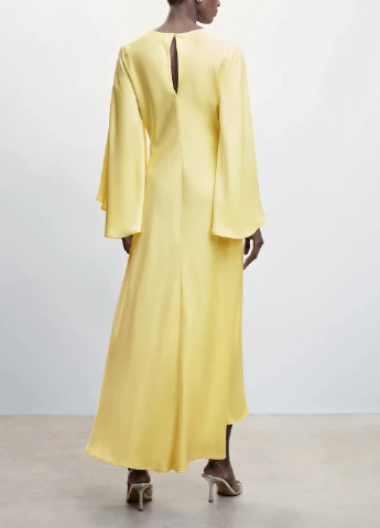 Желтое праздничный платье Mango однотонное