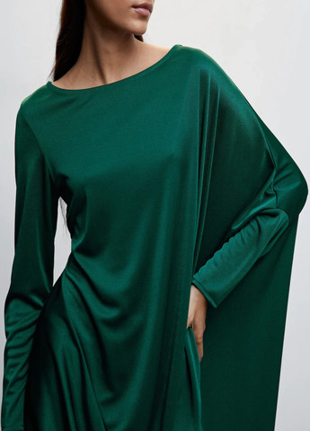 Зеленое вечернее платье Mango однотонное