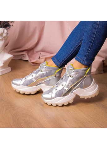 Осенние ботинки женские rowan 2395 235 серебро Fashion из искусственной кожи