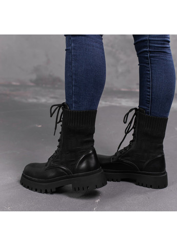 Осенние ботинки женские horseshoe 3368 25 черный Fashion из искусственной кожи
