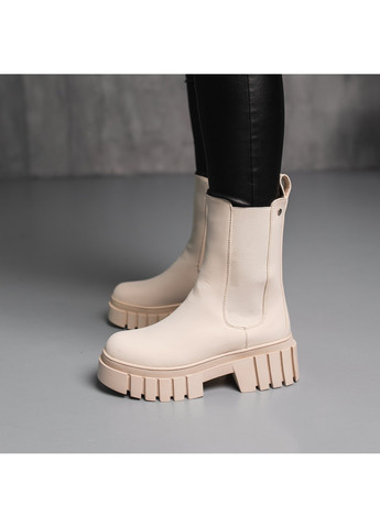 Зимние ботинки женские зимние rosie 3881 235 бежевый Fashion из натурального нубука