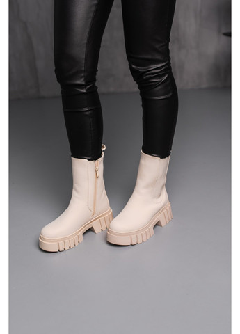 Зимние ботинки женские зимние rosie 3881 235 бежевый Fashion из натурального нубука