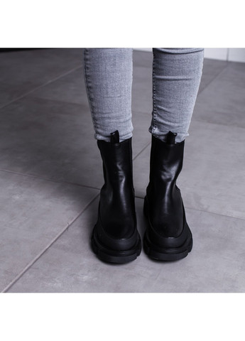 Осенние ботинки женские athena 3470 24 черный Fashion из искусственной кожи
