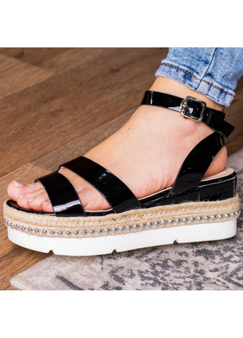 Повседневные женские стильные сандалии на танкетке pepita 1043 черный Fashion