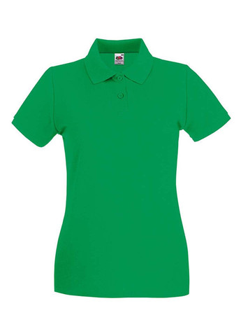 Зеленая женская футболка-поло Fruit of the Loom