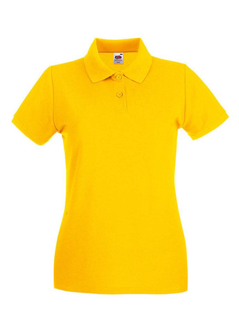 Желтая женская футболка-поло Fruit of the Loom