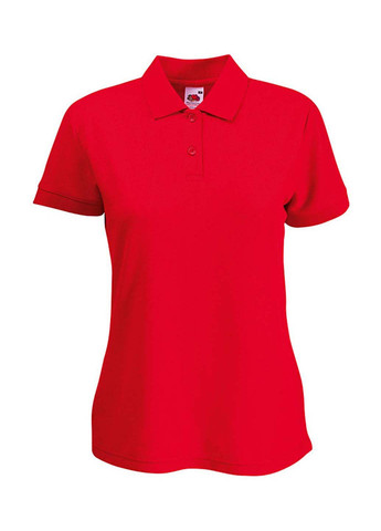 Красная женская футболка-поло Fruit of the Loom