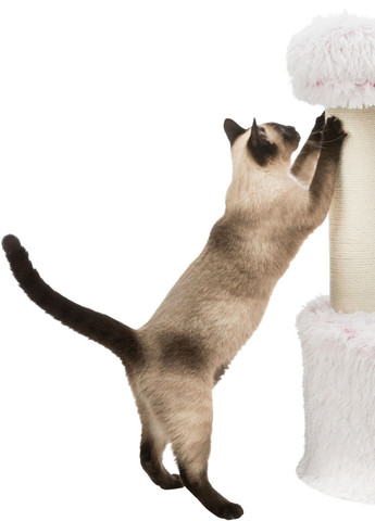 Когтеточка для кошек Harvey джут/плюш/флис бело-розовый, 54*40*73 см Trixie (257960764)