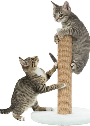 Когтеточка для котят Junior Столбик джут/плюш мятный/натуральный, 30*42 см Trixie (257960762)