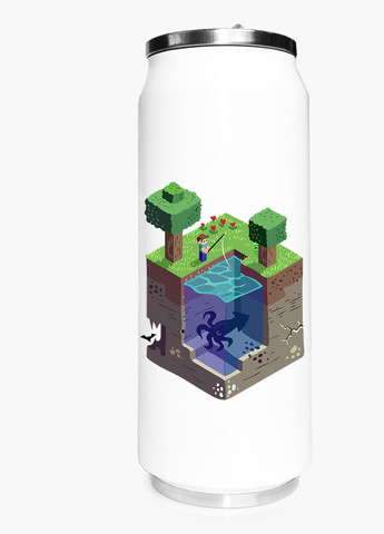 Термокружка термобанка з нержавіючої сталі Майнкрафт куб лого(Minecraft logo) 500 мл (31091-3617-500) MobiPrint (257517278)