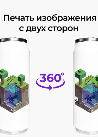 Термокружка термобанка из нержавеющей стали Майнкрафт куб лого(Minecraft logo) 500 мл (31091-3617-500) MobiPrint (257517278)