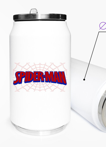 Термокружка термобанка з нержавіючої сталі Людина-павук лого павутиння (SpaiderMan logo) 350 мл (31091-3620-350) MobiPrint (257517283)