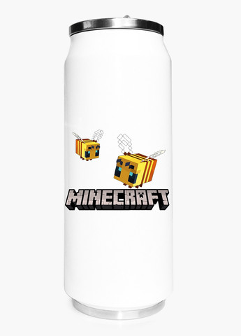 Термокружка термобанка из нержавеющей стали Майнкрафт Би лого(Minecraft Bee logo) 500 мл (31091-3613-500) MobiPrint (257517277)