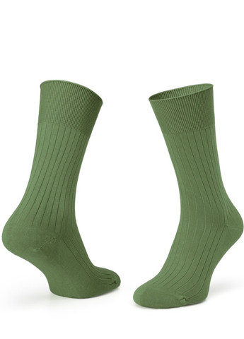 Зелёные носки loden ribbed 39-42 с полосой с мерсиризированного хлопка Krago однотонные (257576850)