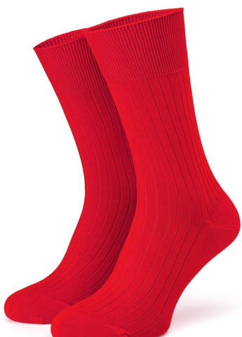 Красные носки ciliegia ribbed 39-42 с полосой с мерсиризированного хлопка Krago однотонные (257576845)